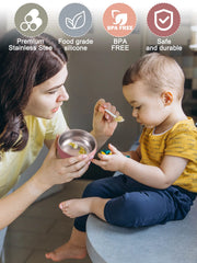Baby Stainless Steel Bowls, 2-Piece Feeding Dish Set