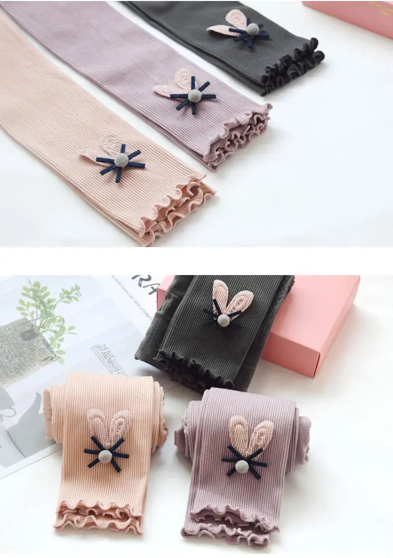 Girls Leggings Cotton Elastic Waist