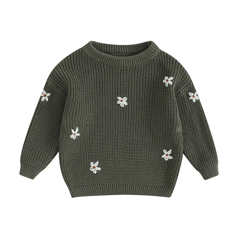 Girls Winter Flower Sweater - PAMU8