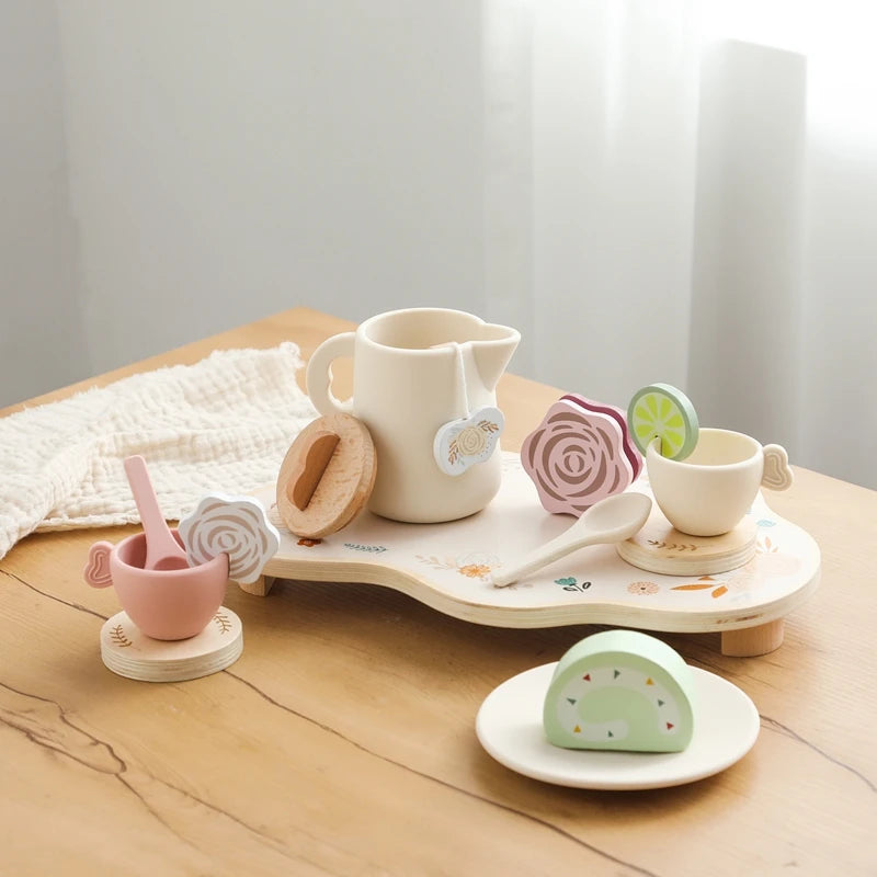 Tea Set Wooden Pretend Play Toys