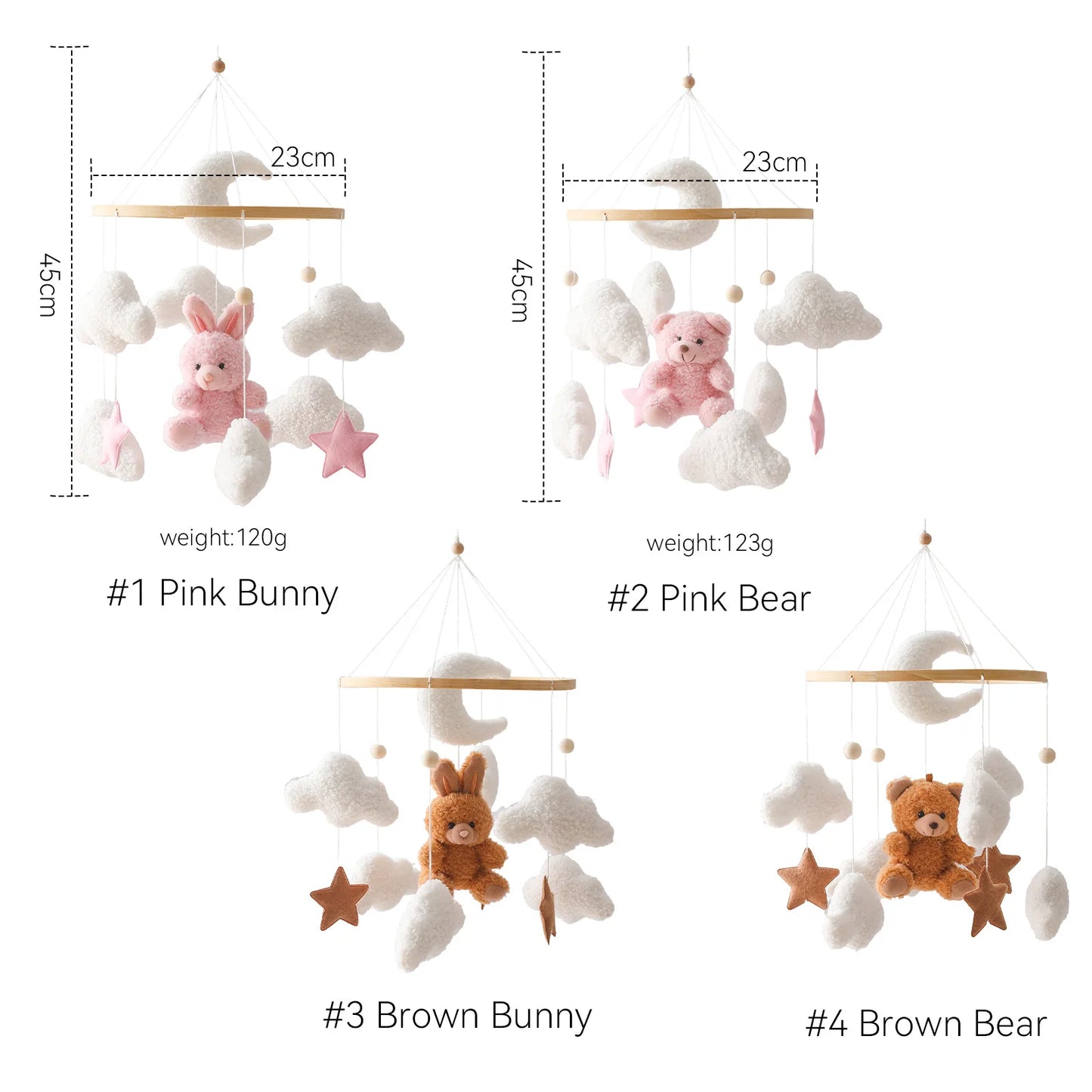 Baby Crib Mobile Wooden Rattle Toy