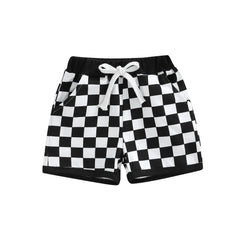 Kids Checkerboard Print Shorts
