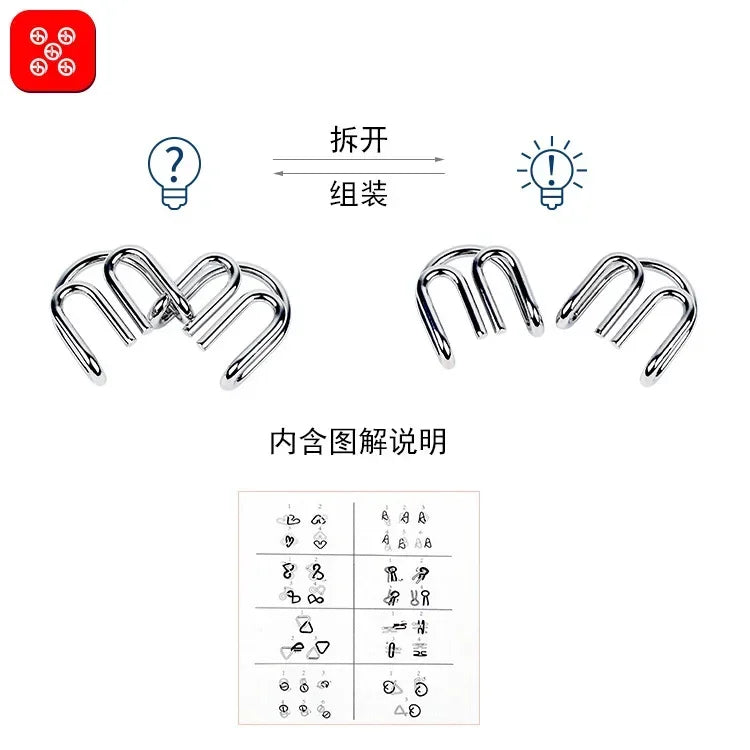 8Pcs Metal Montessori Puzzle