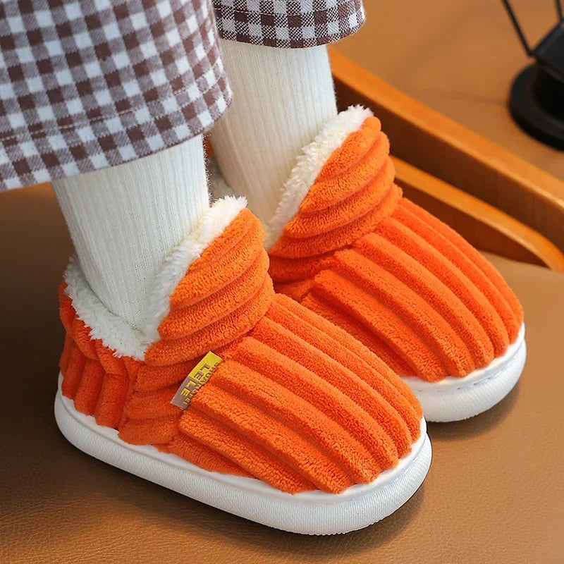 Stripe Plush Slippers
