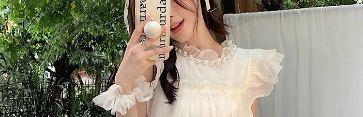 Necklace Petal Sleeve Maternity Dress
