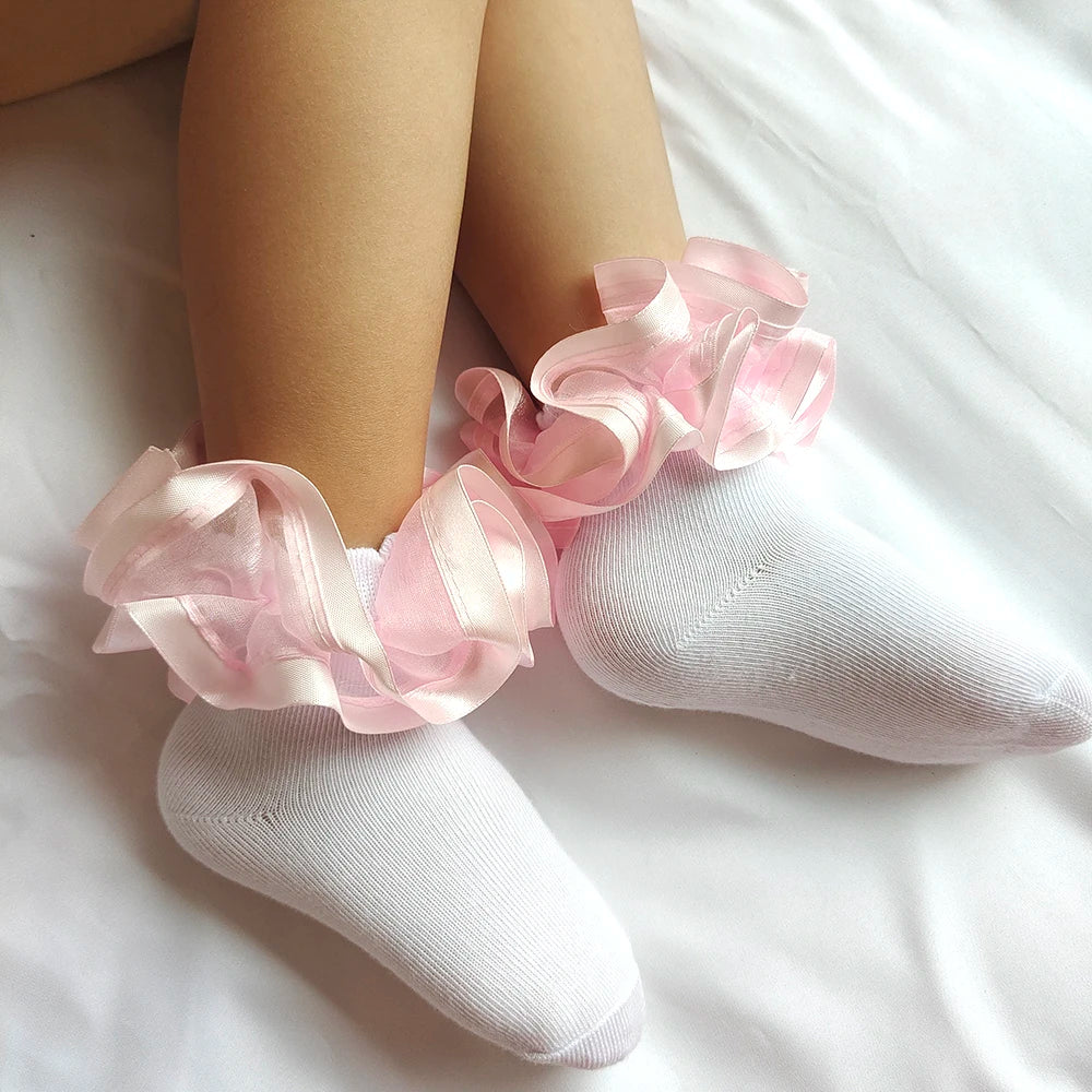 Kids Lace Ruffles Girls Short Socks