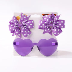 Kids' Heart Sunglasses and Hair Clip Set, 3 Pieces