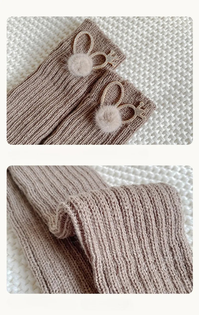 Soft Cotton Leg Warmers Knee Socks - PAMU8