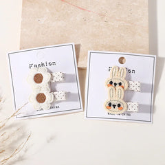 Baby Girls' Knitted Rabbit Hair Clips, 2-Piece Set