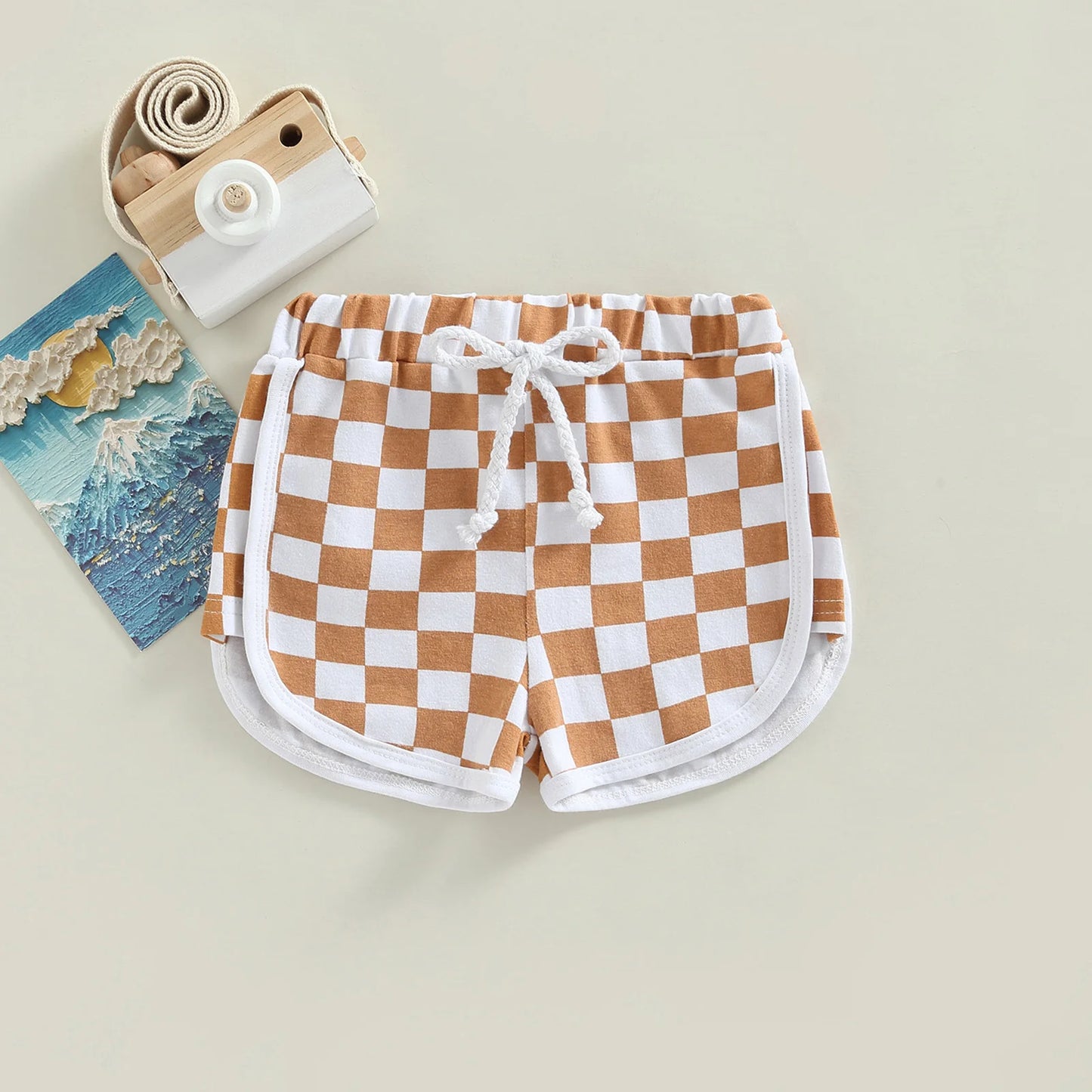 Checkerboard Print Short Pants