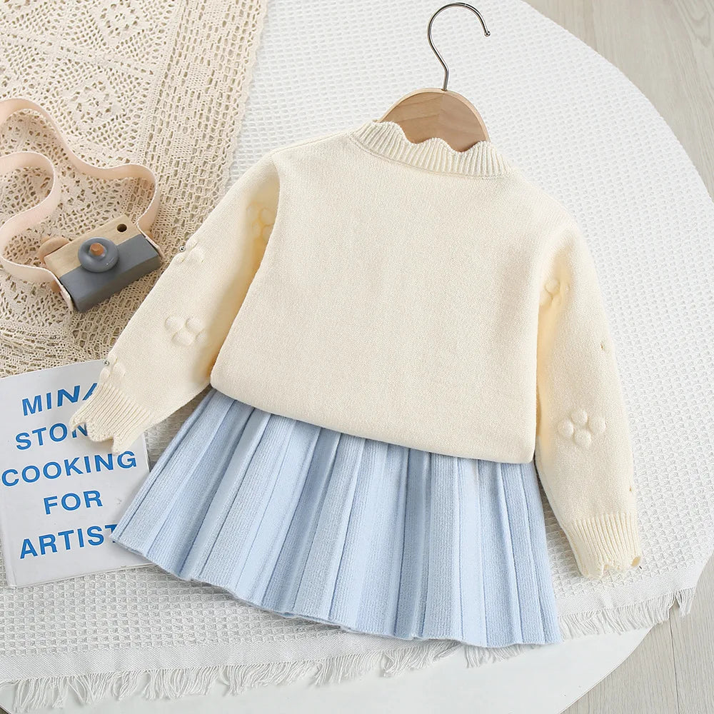 Cute Flower Bow Girls Outfit