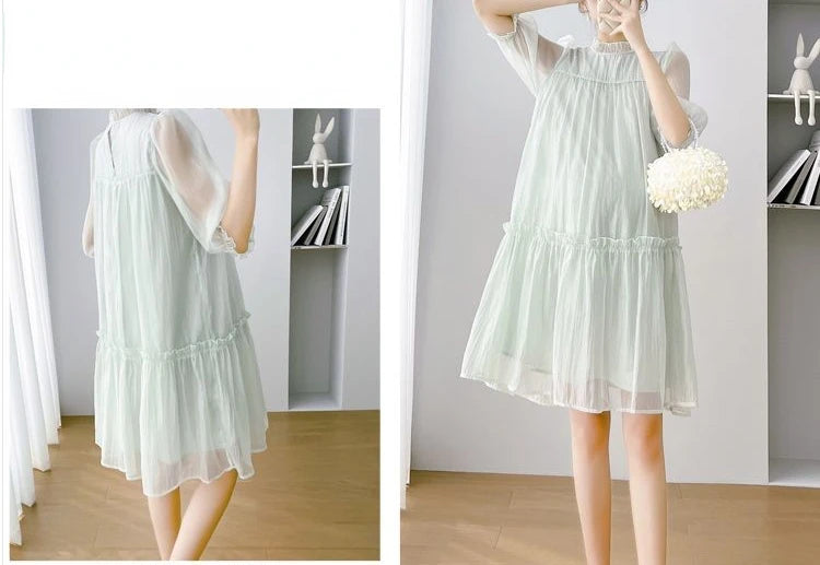 Doll Collar Chiffon Maternity Dresses