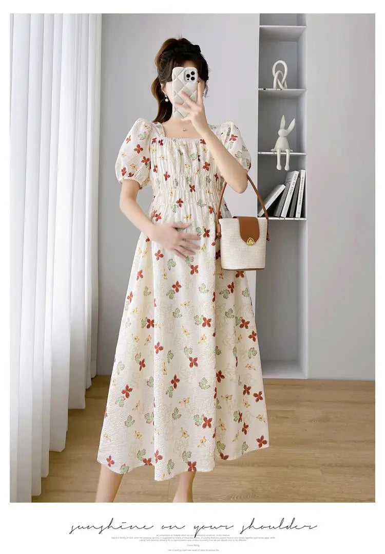 Vintage Patchwork Pregnancy Dress