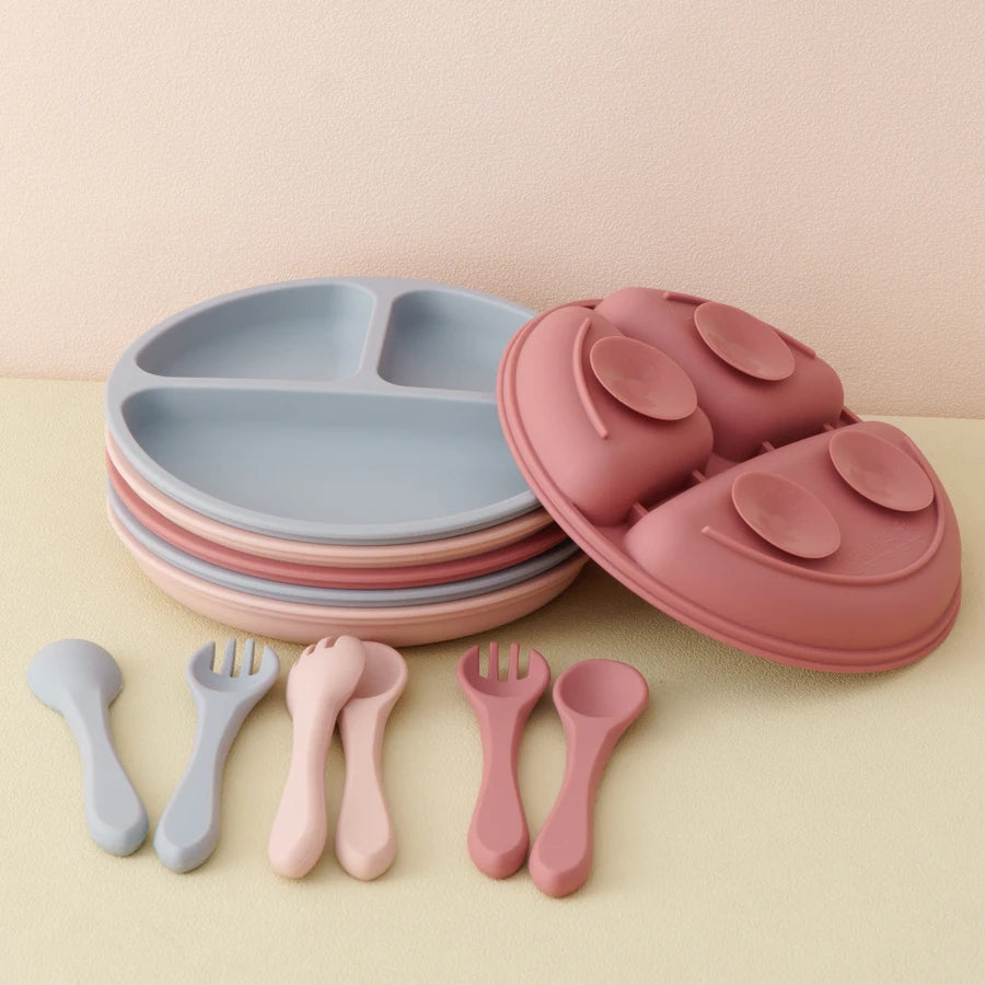 Training Silicone Tableware Set With Spoon Fork - PAMU8