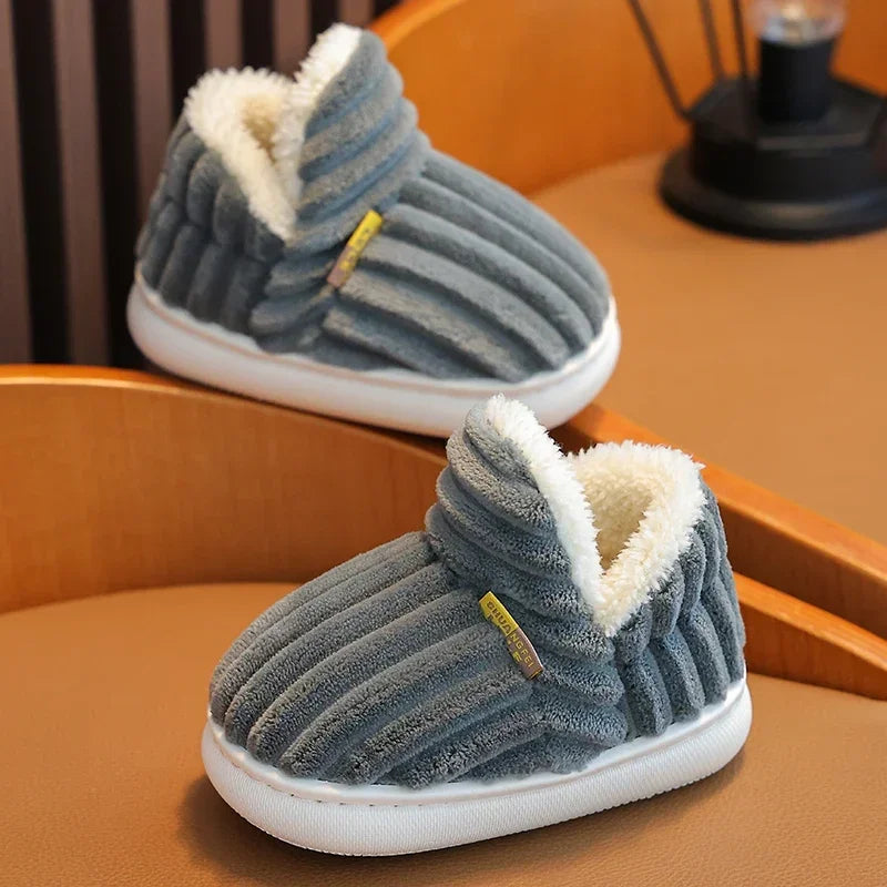 Stripe Plush Slippers