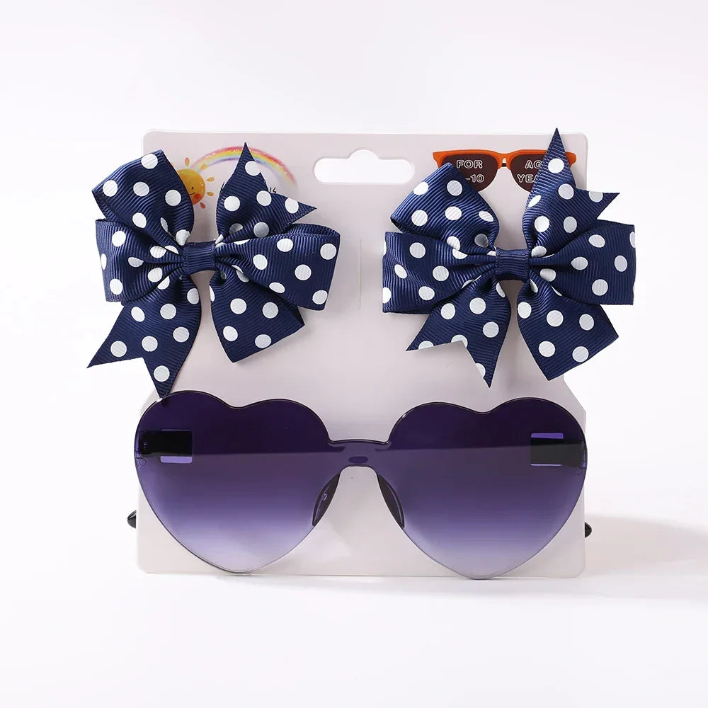Dot Hairpins & Heart glasses