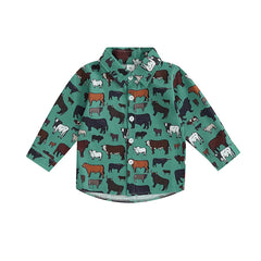 Cow Print Long Sleeve Tops
