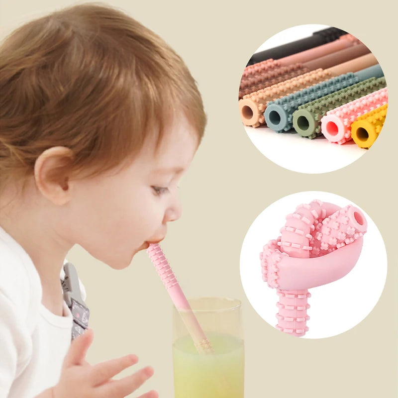 Molar Straw Baby Teether With Brush - PAMU8