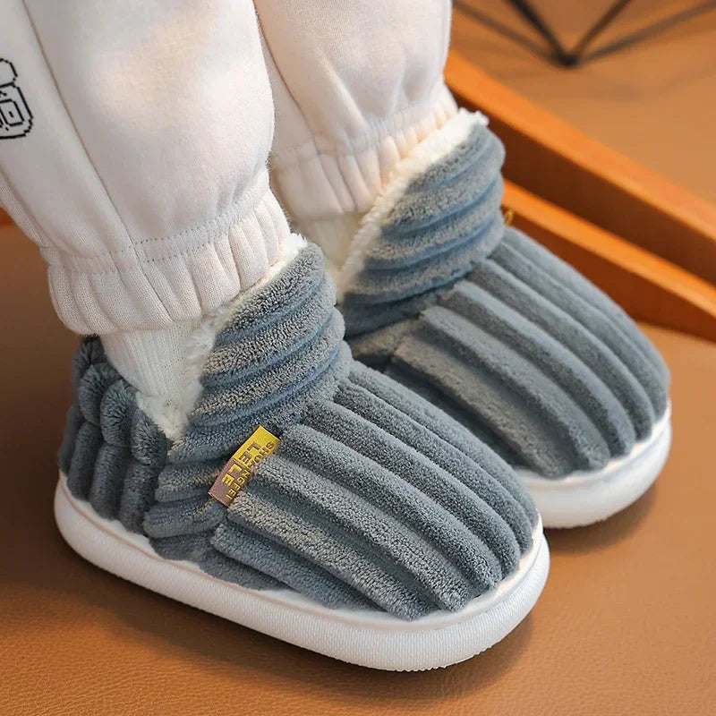 Stripe Plush Slippers