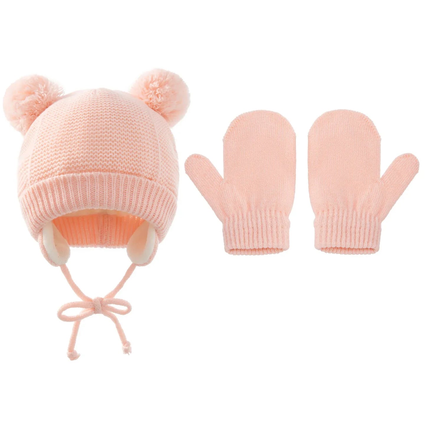 Knit Baby Hat Gloves Set