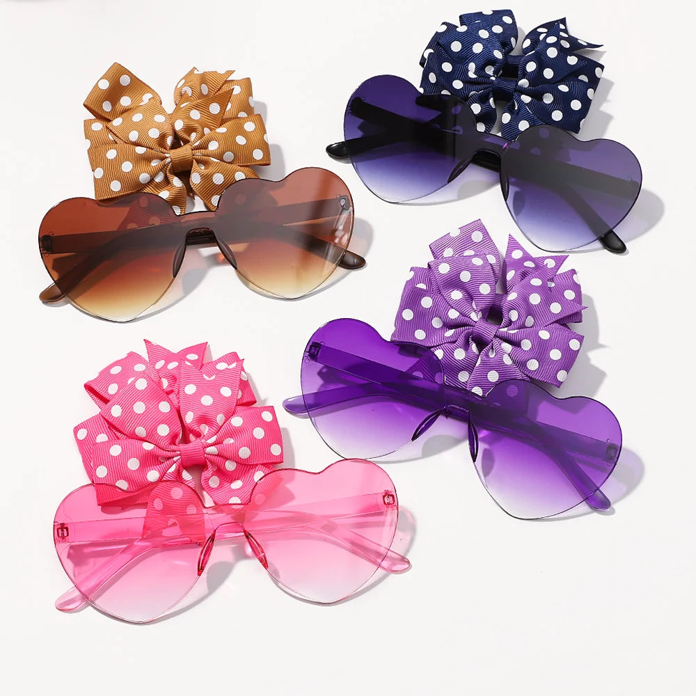 3Pcs/set Kids Hairpin Sun Glasses Set