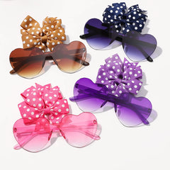 Kids' Heart Sunglasses and Hair Clip Set, 3 Pieces
