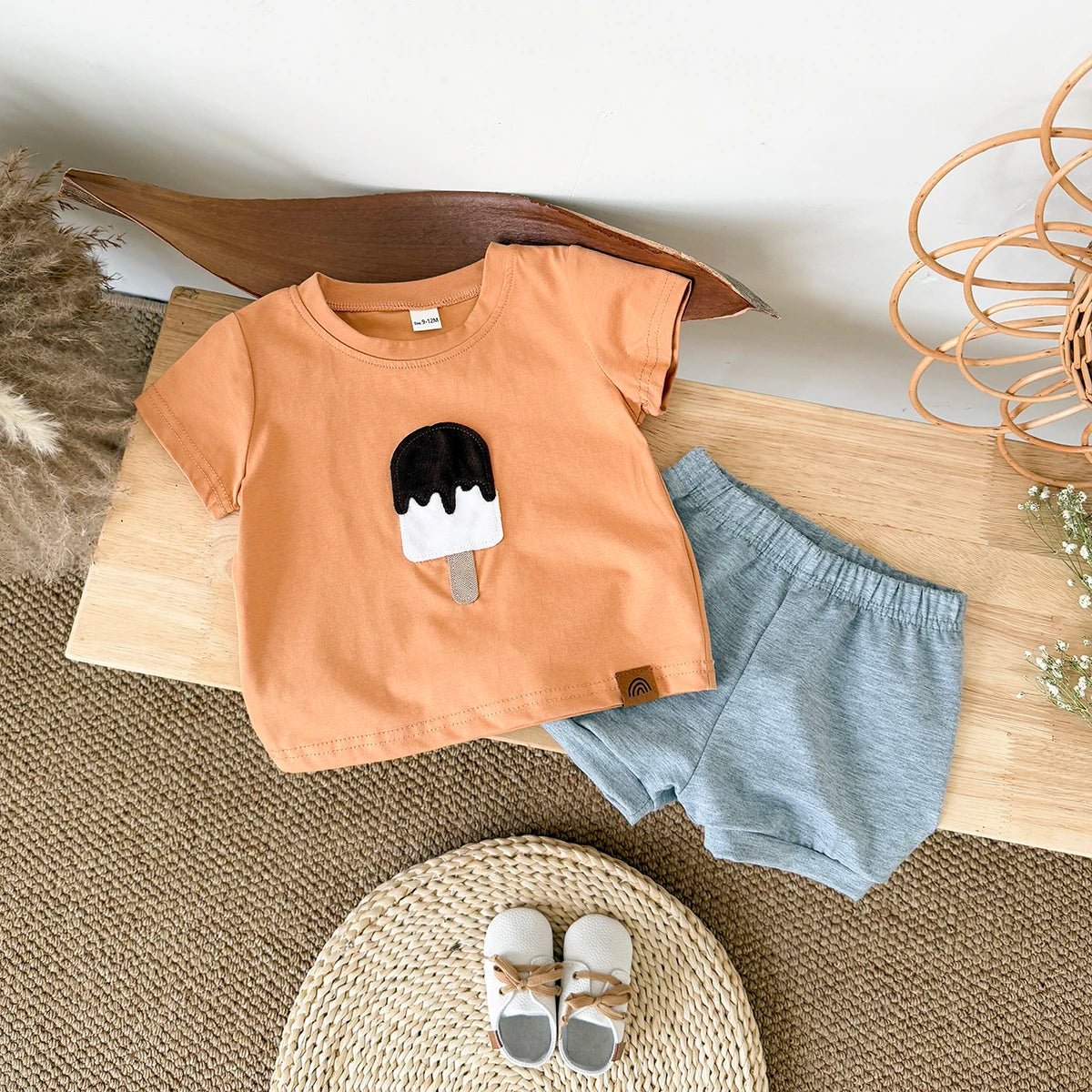 Ice cream Patchwork T-Shirts+Shorts