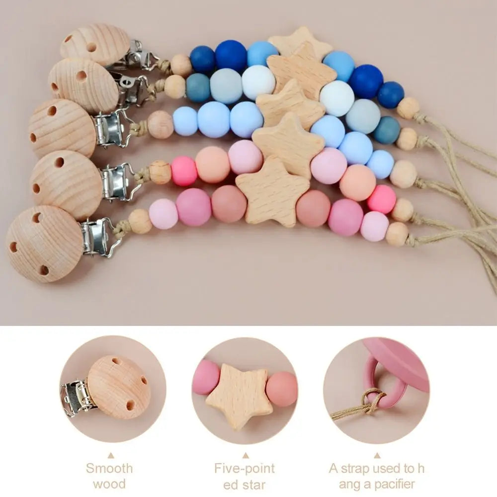 Wood Baby Pacifier Chain - PAMU8