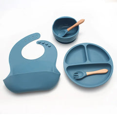 Baby Silicone Tableware Set, Suction Bowls and Utensils