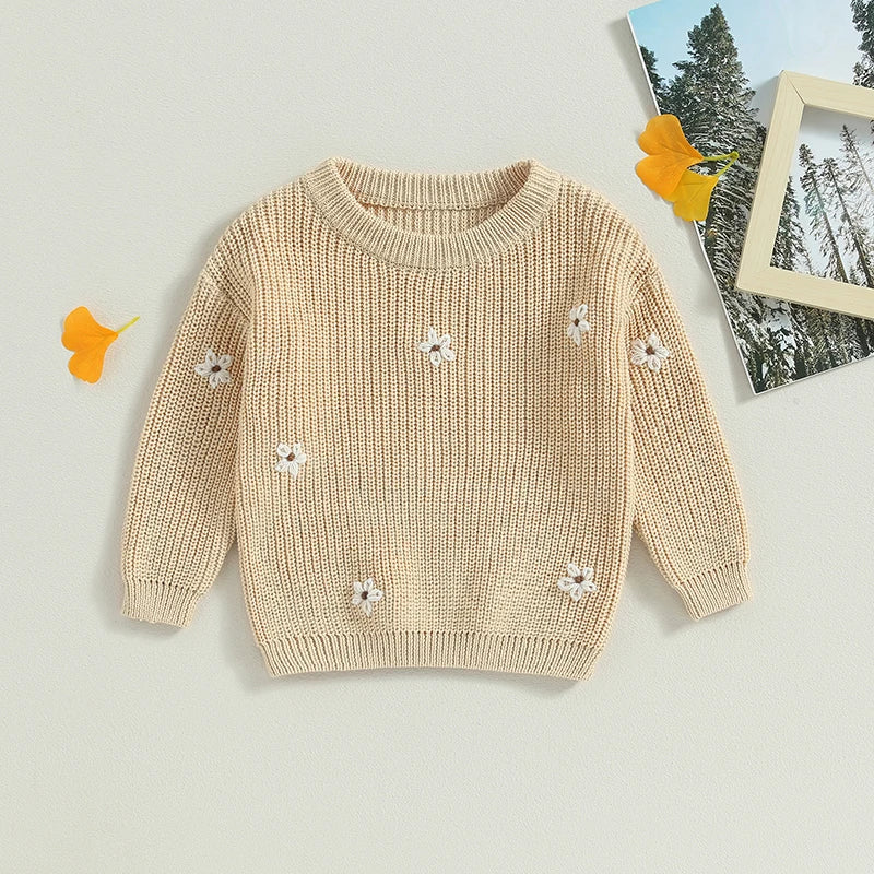 Girls Winter Flower Sweater - PAMU8