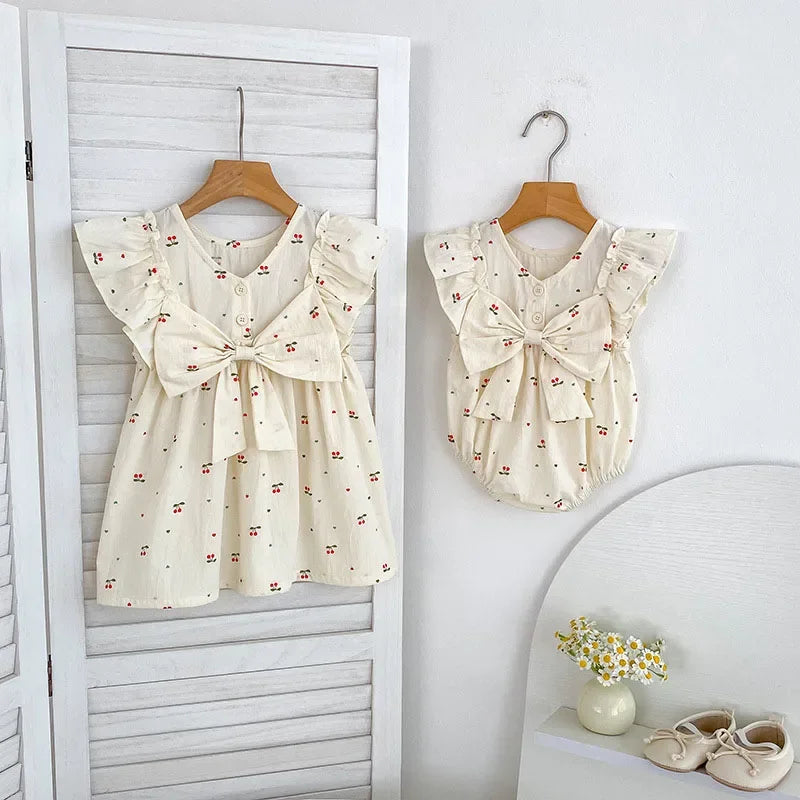 Cherry Girls Bow Jumpsuit