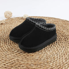 Kids' Suede Snow Boots, Fur-Lined Winter Shoes
