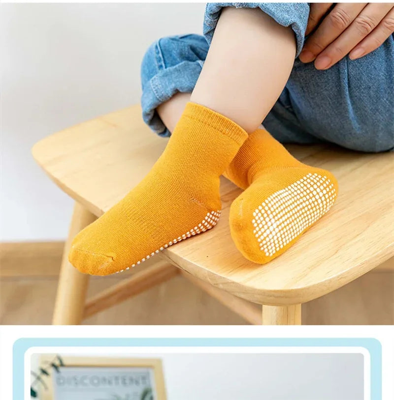 6 Pairs Spring Kids Anti-slip Socks