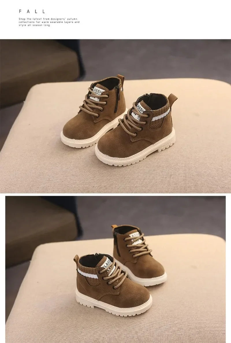 2 Style Plush Kids Winter Boots