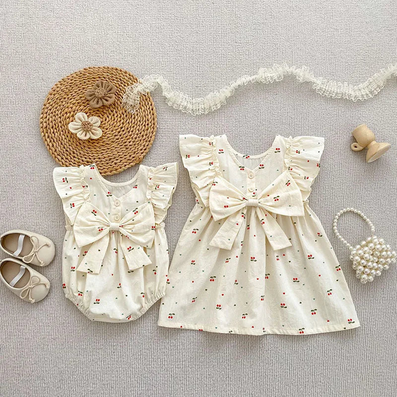 Cherry Girls Bow Jumpsuit