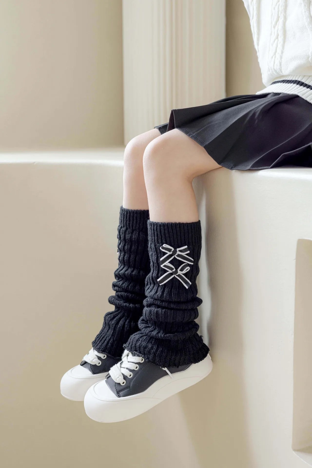 Soft Cotton Leg Warmers Knee Socks - PAMU8