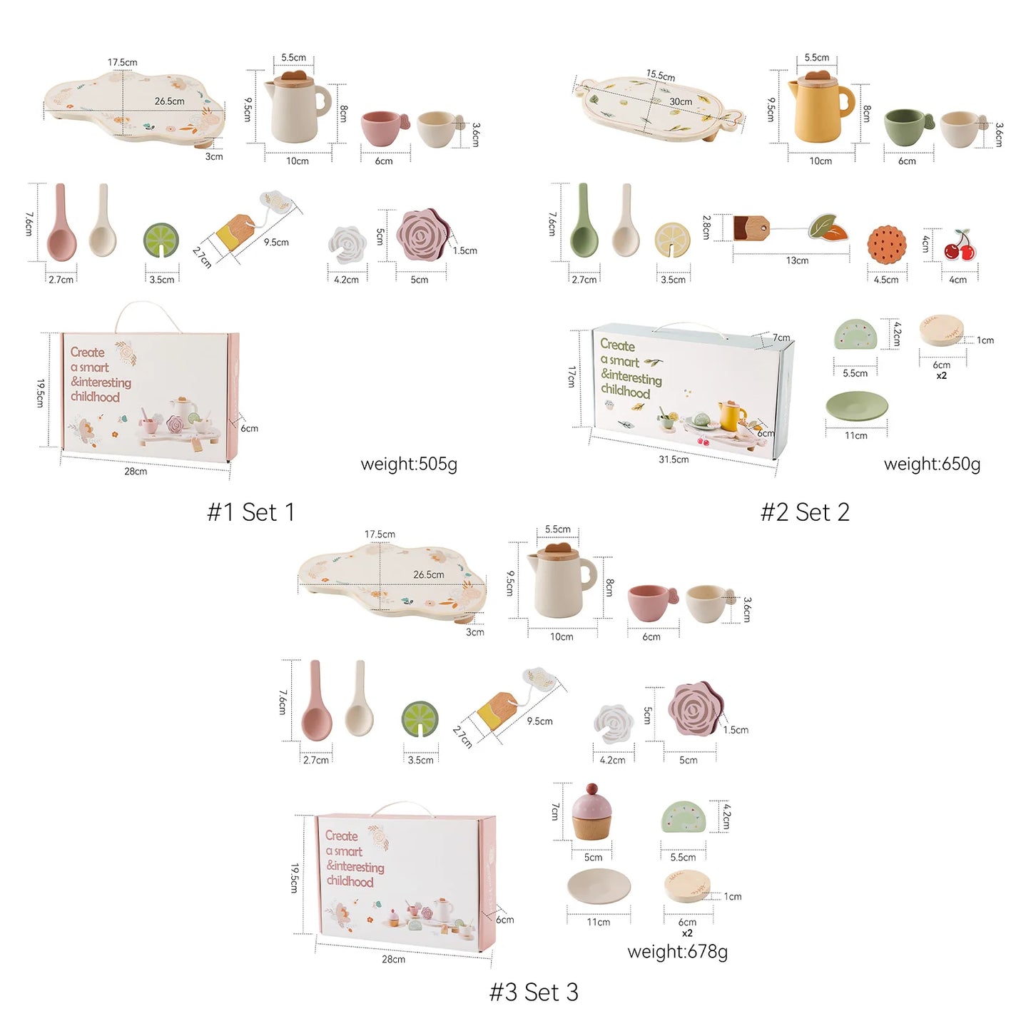 Tea Set Wooden Pretend Play Toys