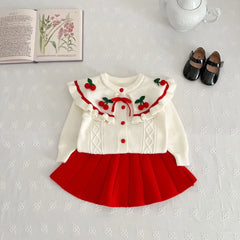 Flutter Sleeve Knitted Sweater Set