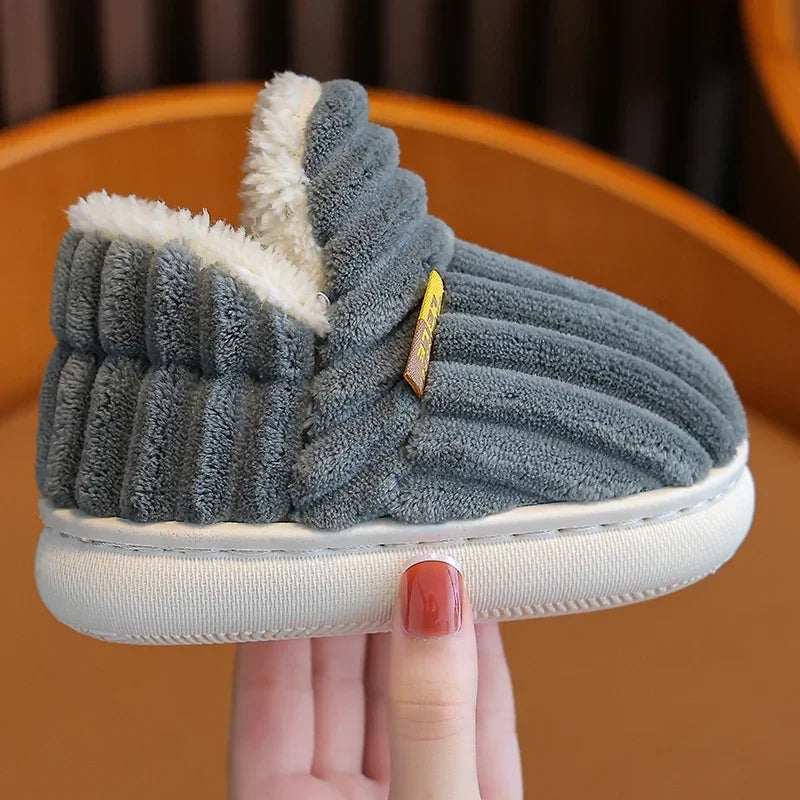 Stripe Plush Slippers