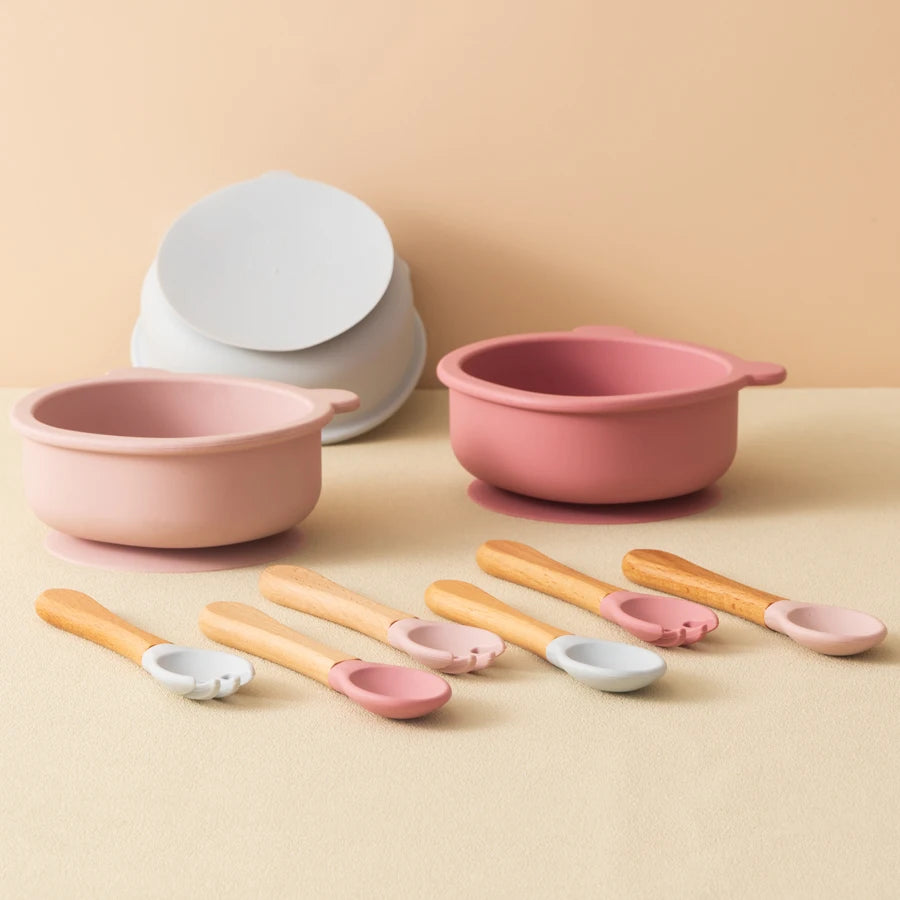 Wooden Handle Spoon Fork Bowl