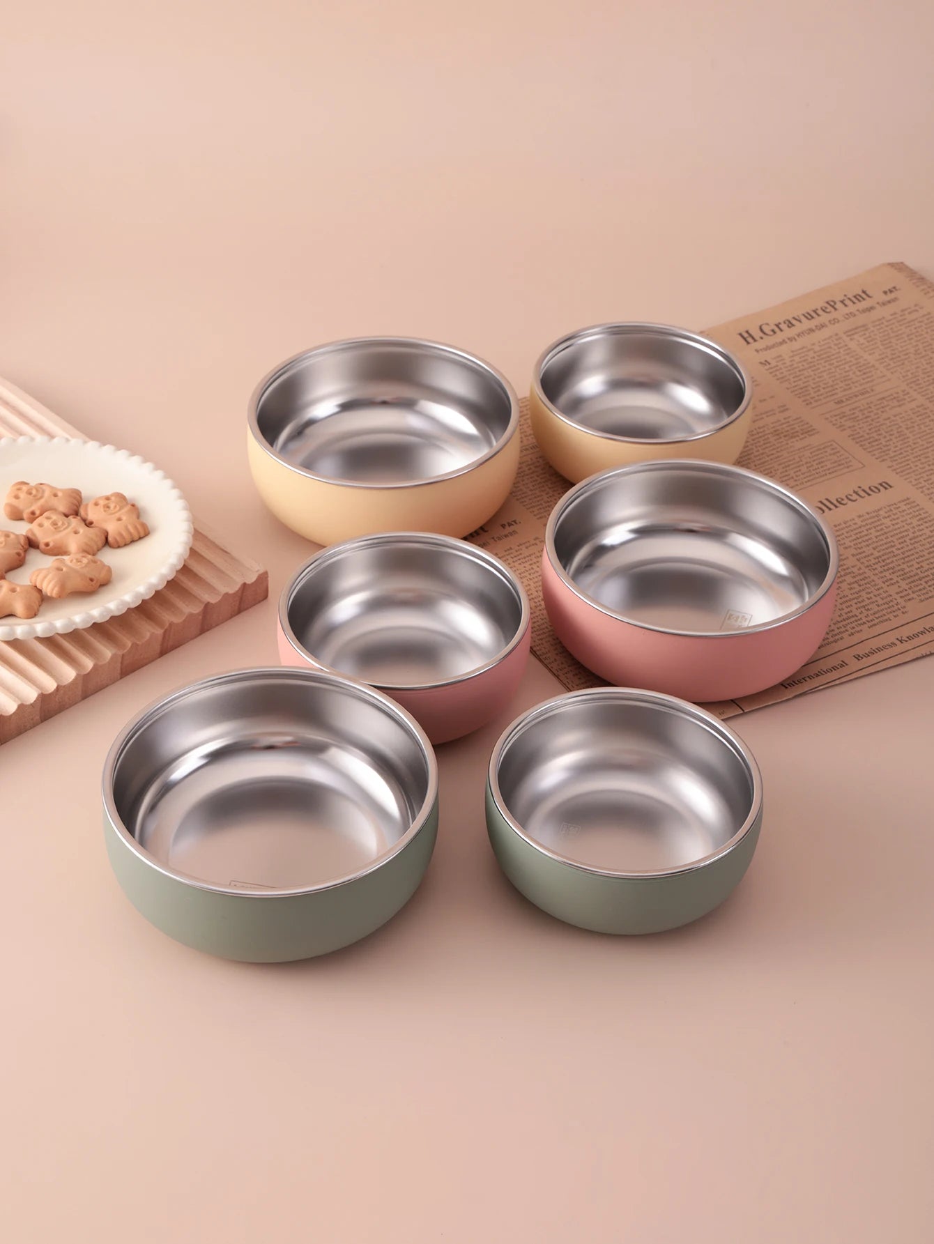 2PCS Stainless Steel Dishes