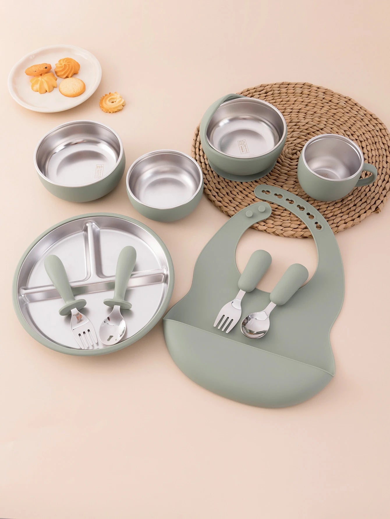 10PCS Stainless Feeding Set
