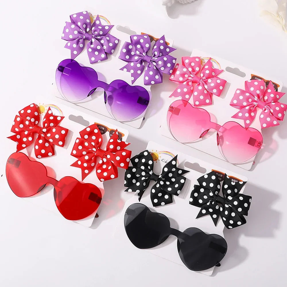 Dot Hairpins & Heart glasses