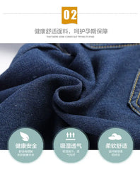 Wide Leg Denim Maternity Jumpsuits