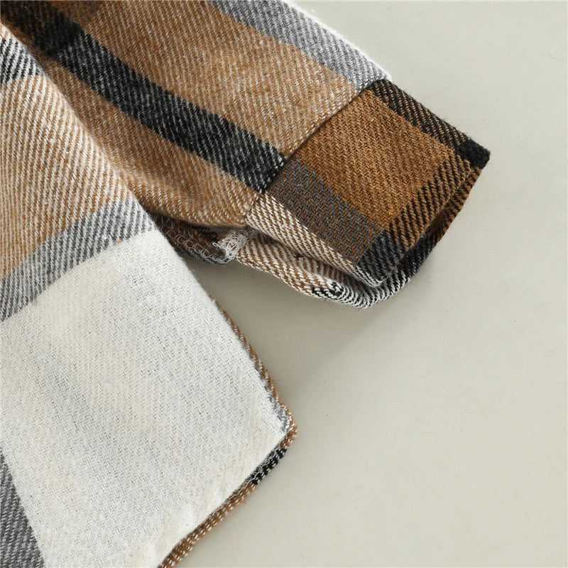 Boy Plaid Shirt Jacket Coat