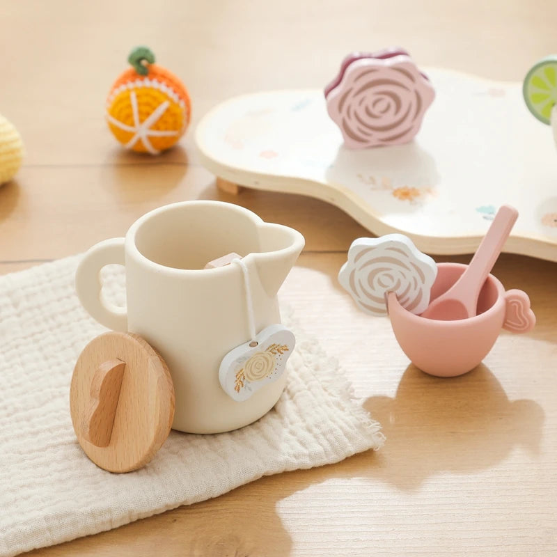 Tea Set Wooden Pretend Play Toys