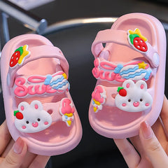 Kids' Rabbit and Panda Clogs, Non-Slip Beach Sandals
