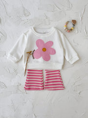 White Patchwork Top Pants