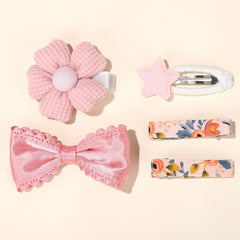 Baby Girls' Bow Hair Clips, 5-Piece Colorful Set