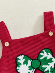 Embroidery Bow Christmas Bodysuit